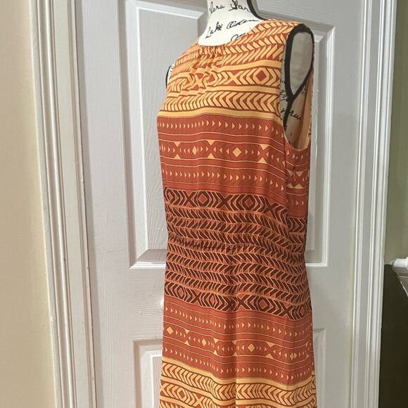PENDLETON MAXI DRESS SLEEVELESS ORANGE GRIDS  BOARDWALK SIZE 12 AESTHETIC CORE - Picture 6 of 11